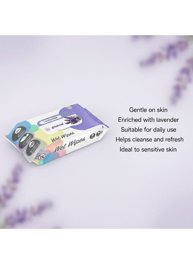 Globalstar Lavender Wet Wipes – 120pcs x 6, Alcohol-Free Moist Towelettes for Gentle Skin Care - Image 2